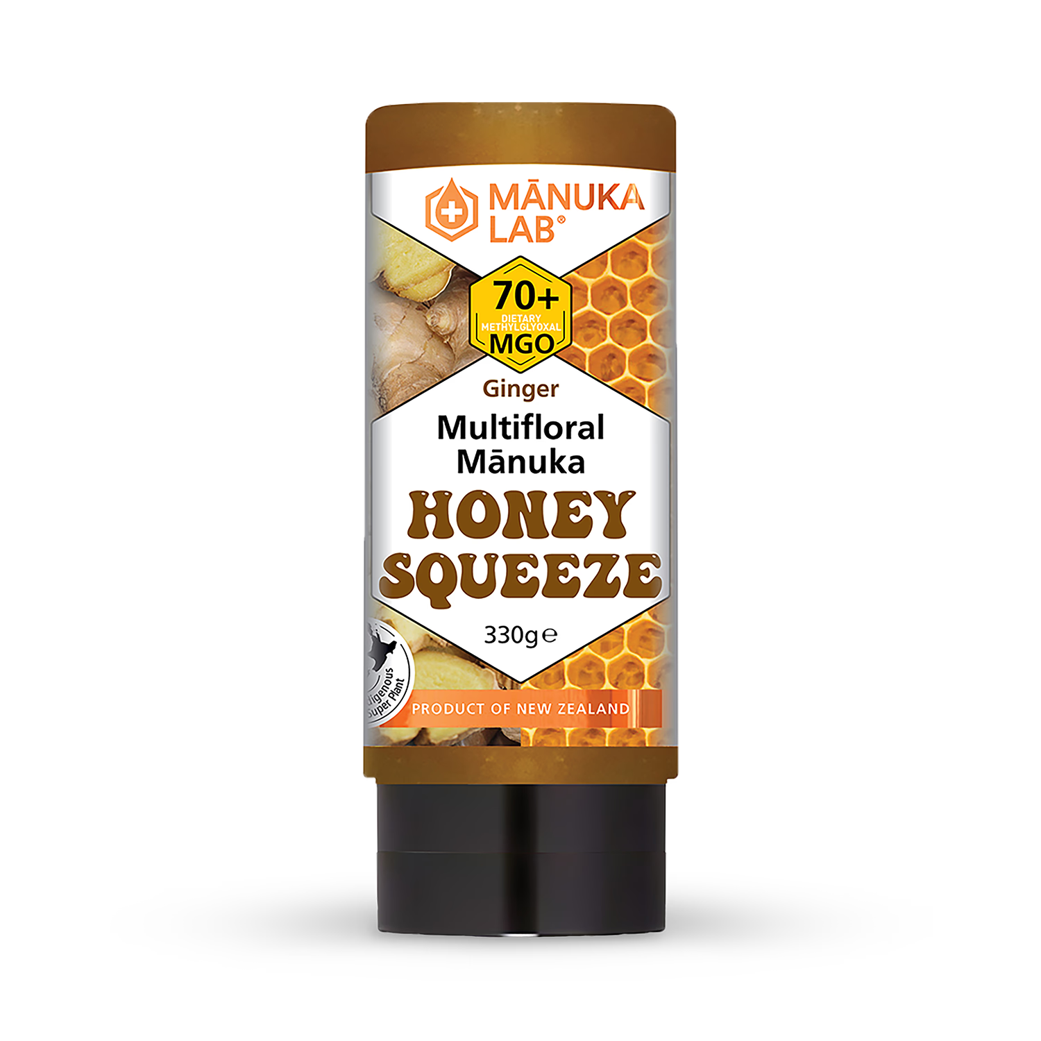 Manuka Lab Ginger Honey Squeeze 330g, imported from the UK