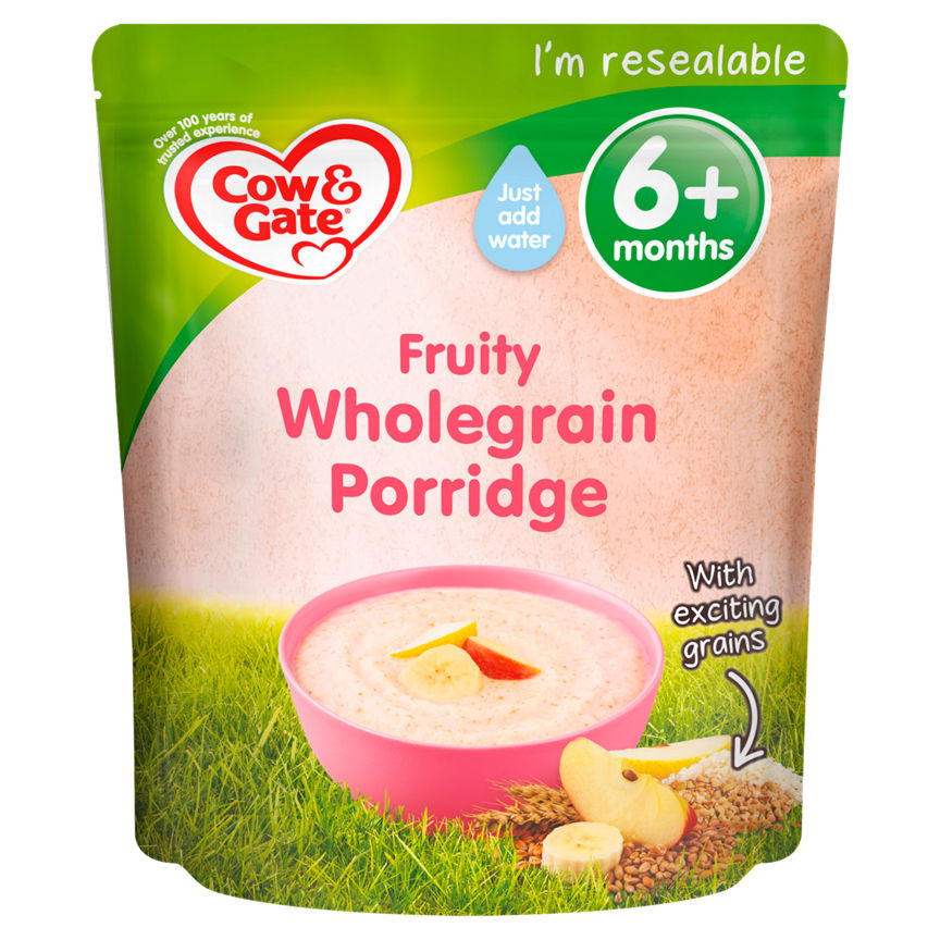 Cow & Gate Fruity Wholegrain Porridge Baby Cereal 6+ Months