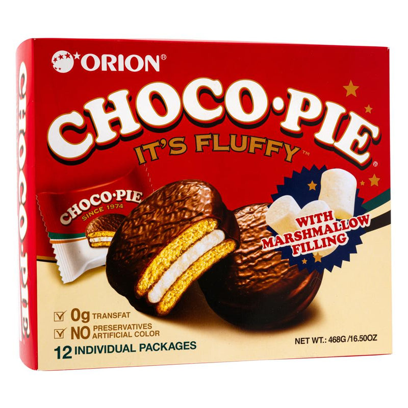 Orion Choco Pie chocolate marshmallow biscuit 12 pack, UK version