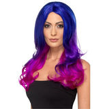 Smiffys long ombre wig multi-colour - British product