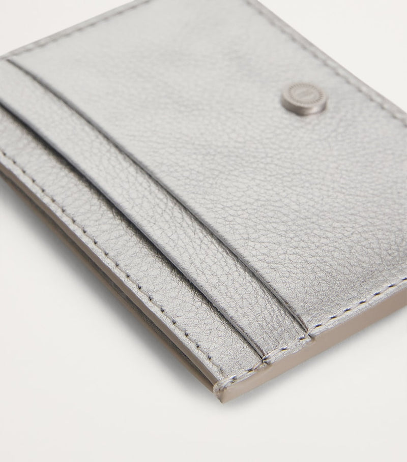 Harrods metallic leather card holder with logo engraving, UK version