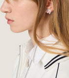Miu Miu M logo stud earrings optical white, UK version