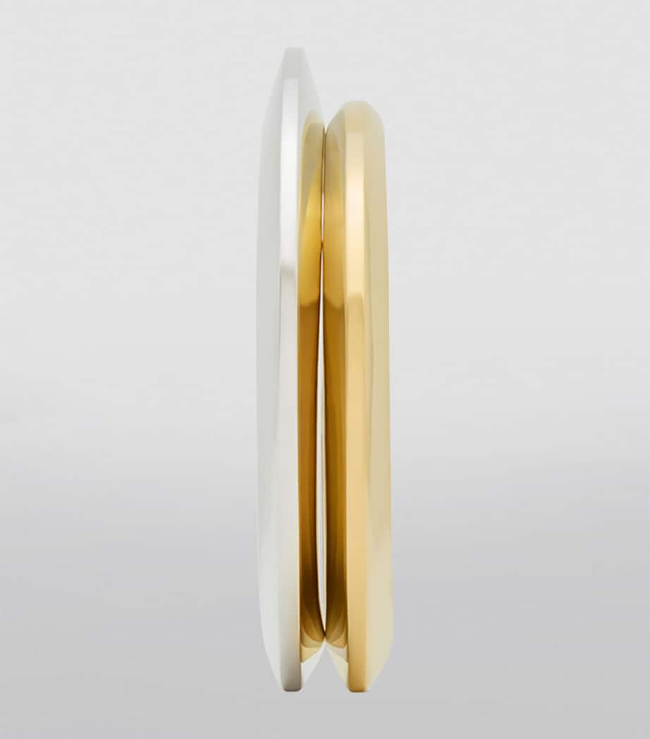 Saint Laurent peaked cuff bracelets gold and silver set, UK version