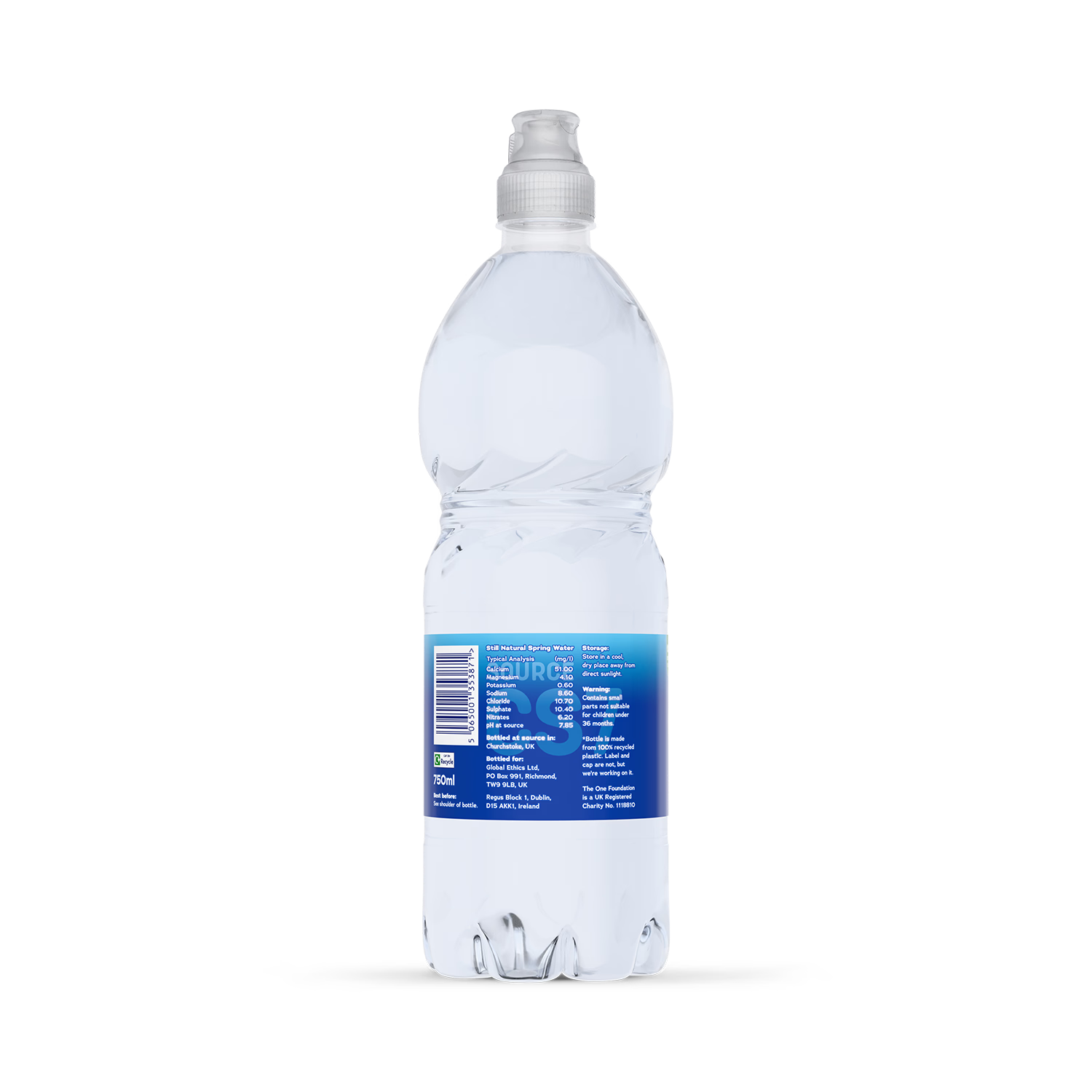 One Water still spring water 750ml sports cap (British brand)