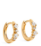 Suzanne Kalan yellow gold princess cut diamond huggie earrings, UK version