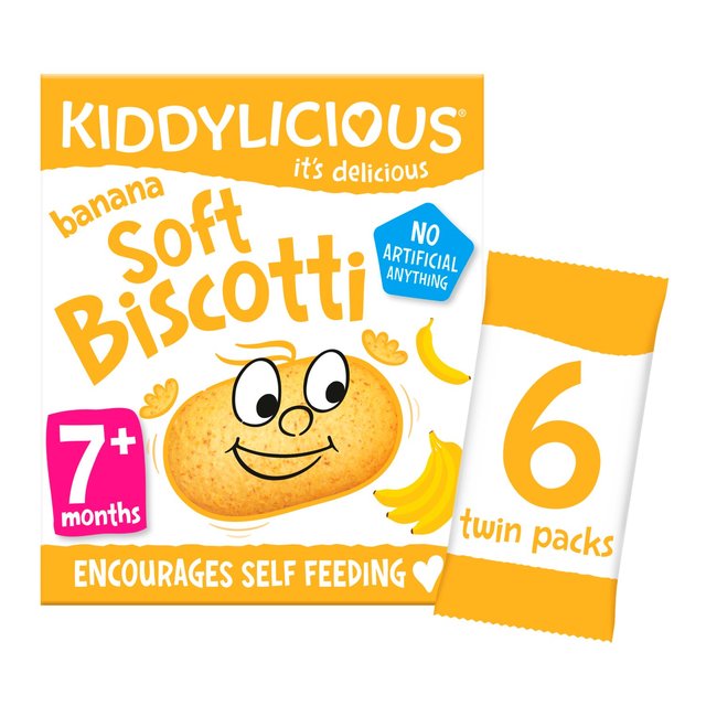 Kiddylicious Banana Soft Biscotti Baby Snacks Multi   6 x 20g GOODS M&S   