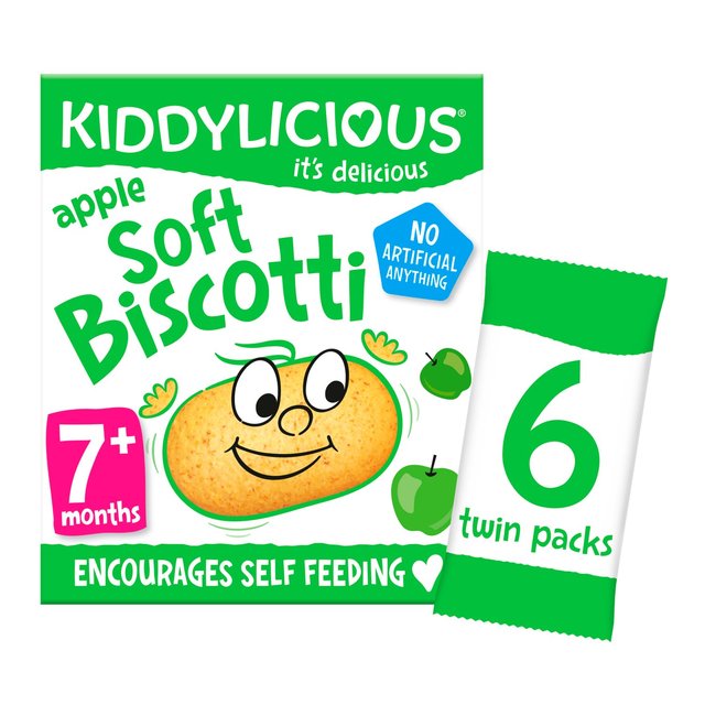 Kiddylicious Apple Soft Biscotti Baby Snacks Multi   6 x 20g