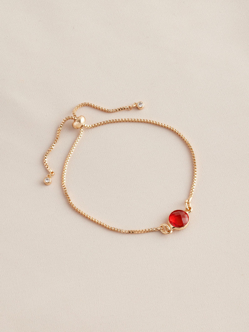 Gold tone birthstone pully bracelet, UK version