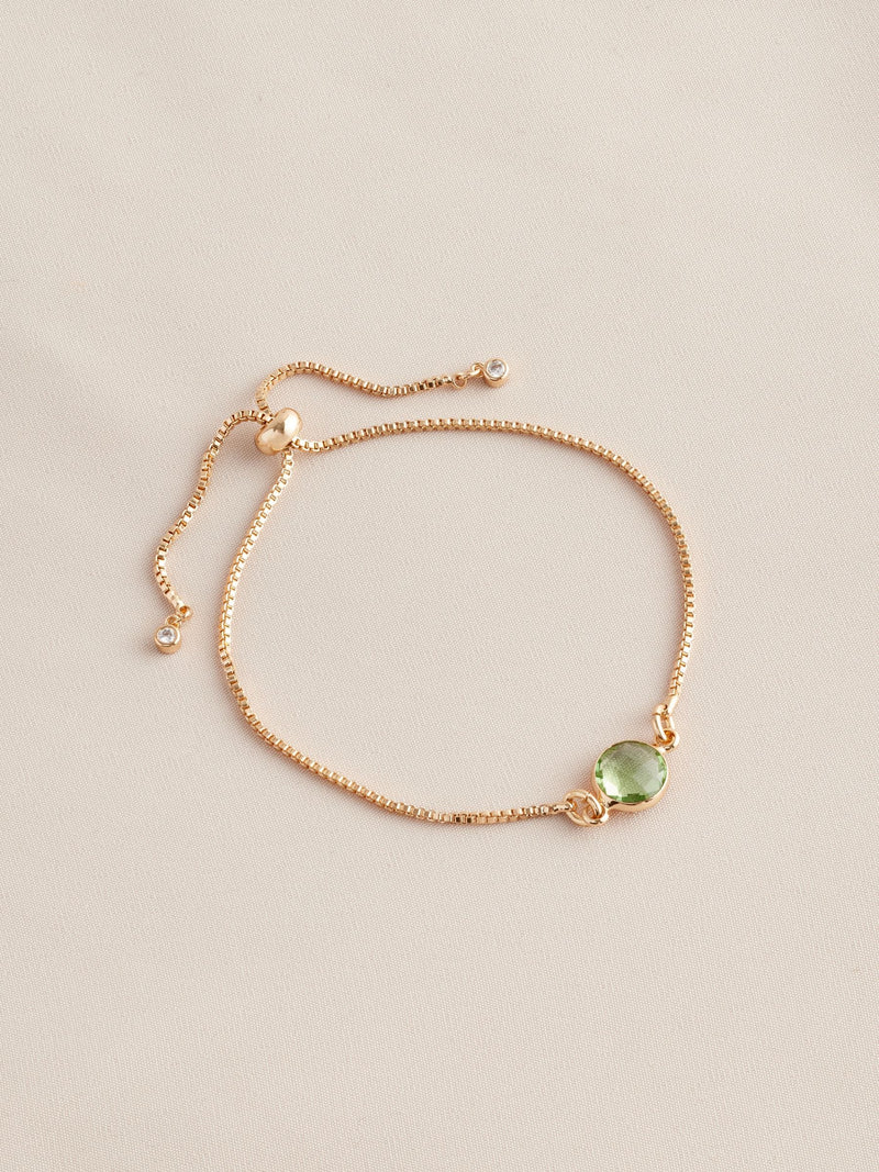 Gold tone birthstone pully bracelet, UK version
