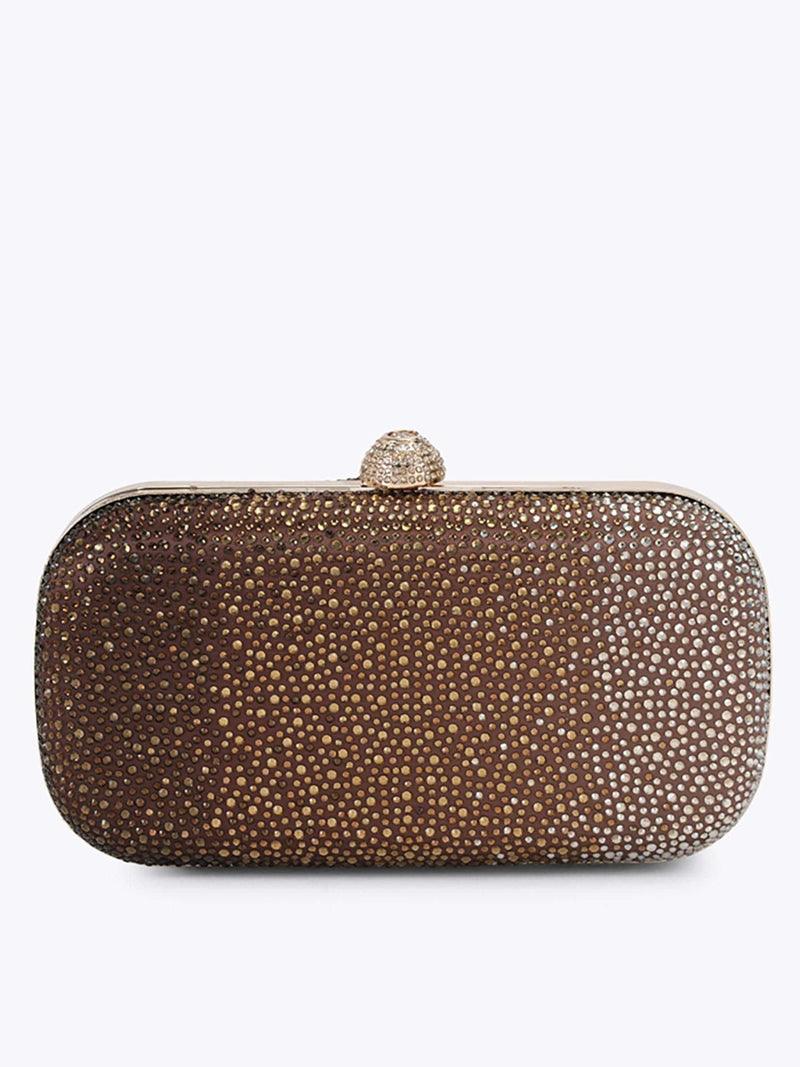Carvela white Cecilia hard clutch bag bronze crystal - British product