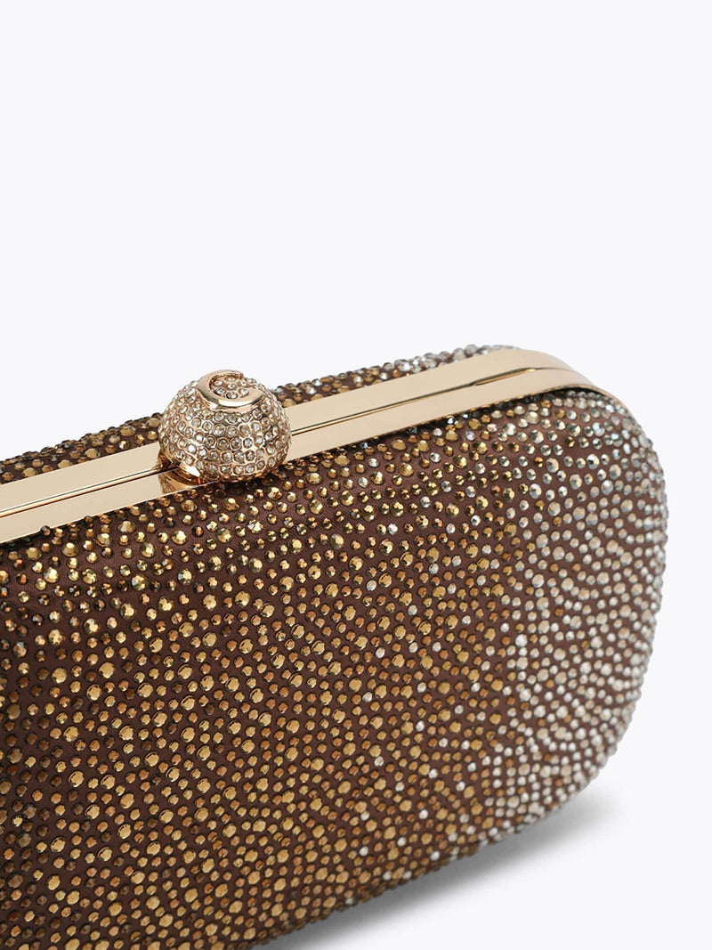 Carvela white Cecilia hard clutch bag bronze crystal - British product