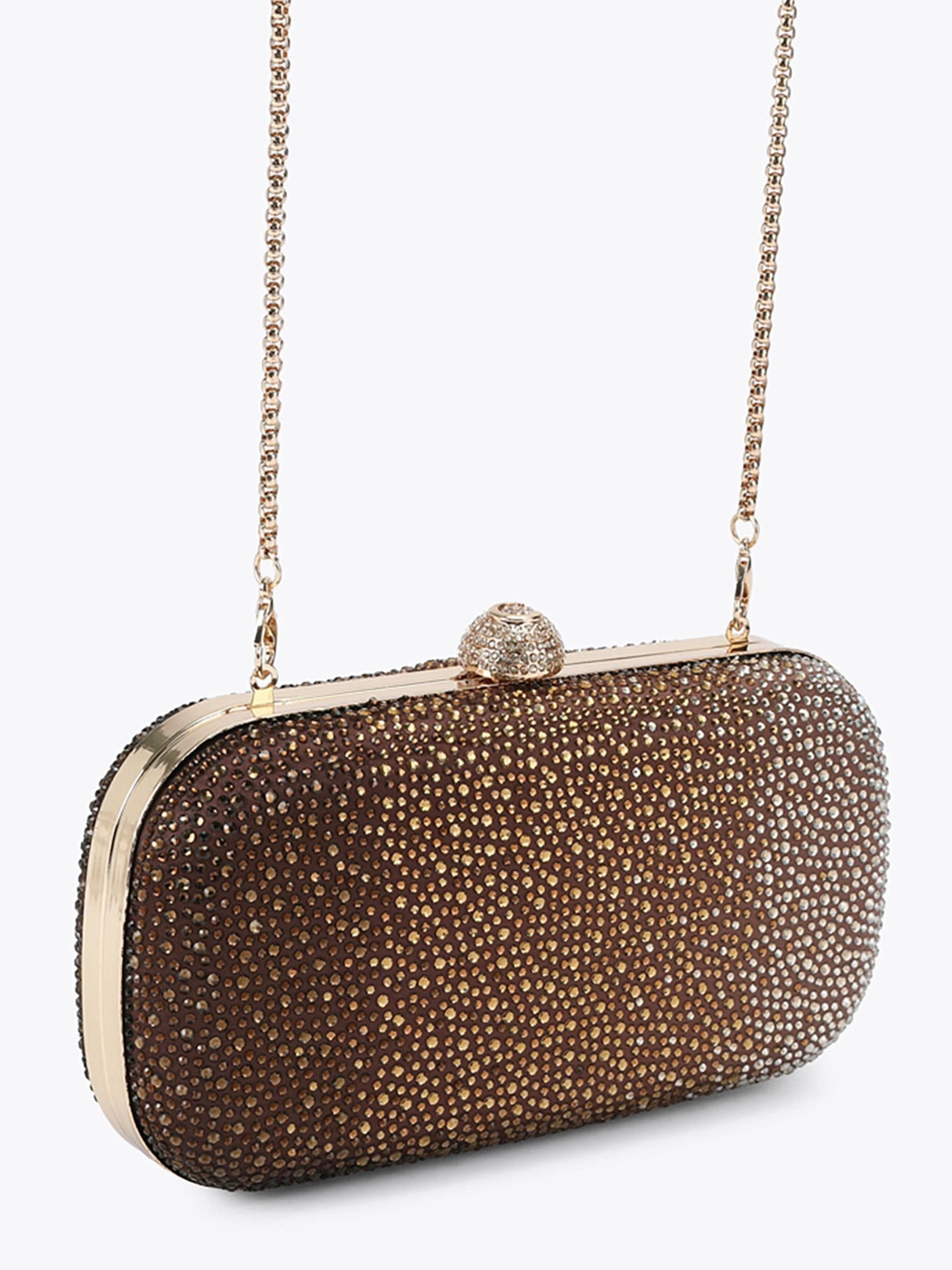 Carvela white Cecilia hard clutch bag bronze crystal - British product