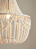 Tahlia white wooden beads large pendant light shade (British brand)