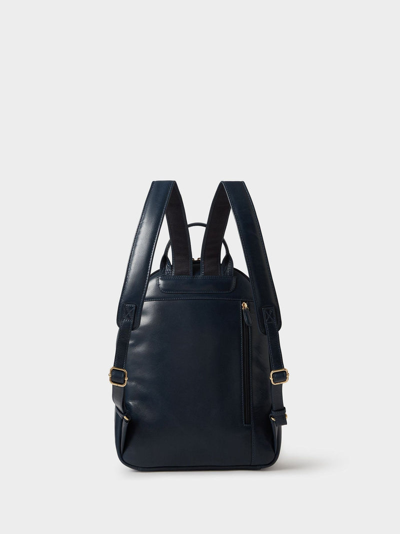 Osprey London blue leather backpack Adaline with quilted sleeve - British brand