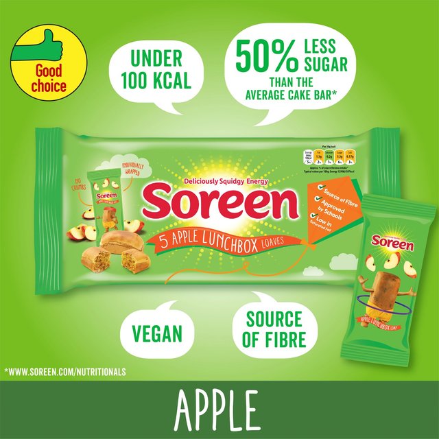 Soreen 5 Individual Apple Lunchbox Loaves   5 x 30g