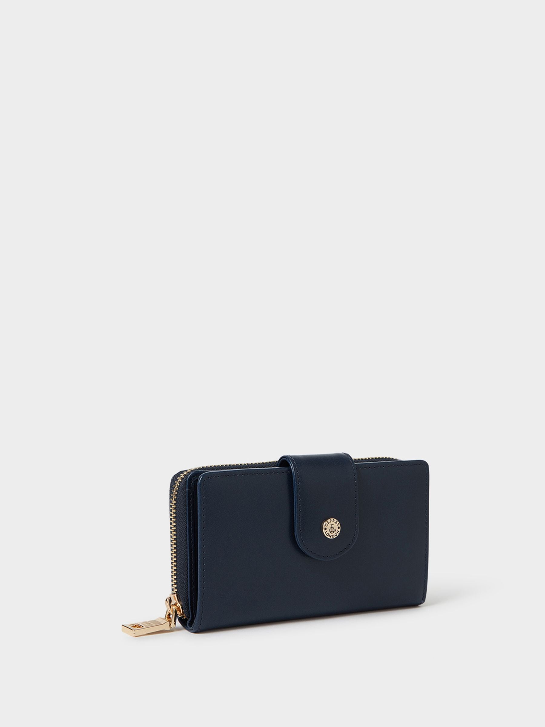 Osprey London blue Adaline medium leather purse (British brand)
