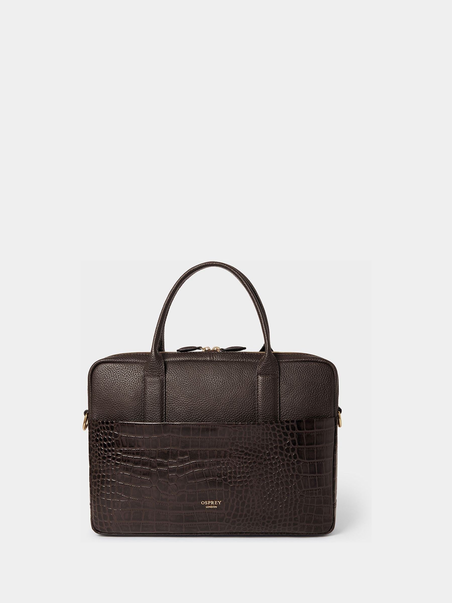 Osprey London Kellie Leather Laptop Bag Brown, UK version