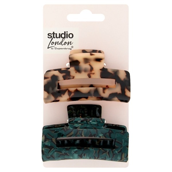 Studio London Emerald Claw Clips 2pk