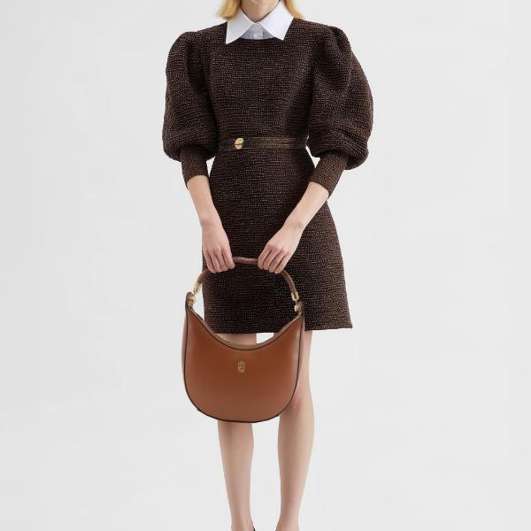 Tipperary brown tan moon braided shoulder handbag - British product