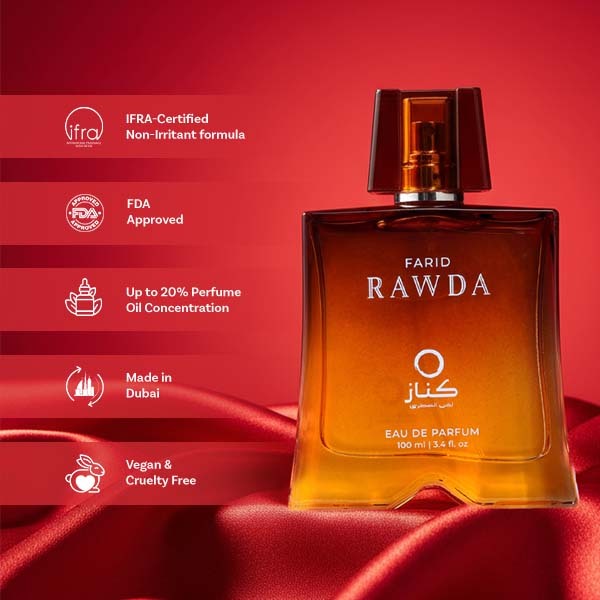 Bellavita Kenaz Farid Rawda French Oriental Eau de Parfum 100ml, imported from the UK