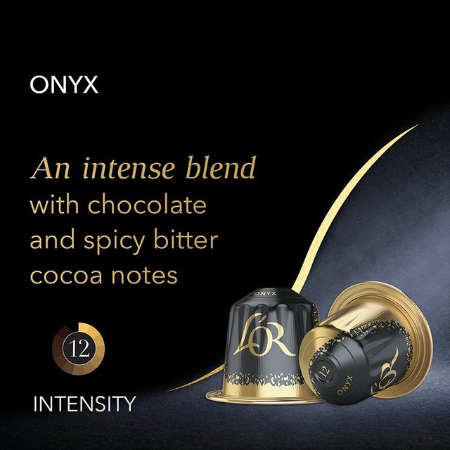 L'OR Onyx Coffee Pods x10 Intensity 12   10 per pack