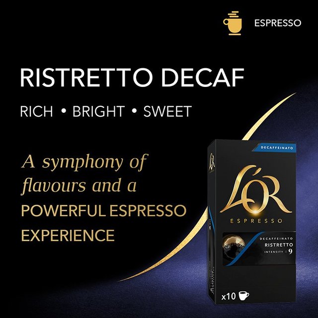 L'OR Ristretto Decaf Coffee Pods x10 Intensity 9   10 per pack GOODS M&S   