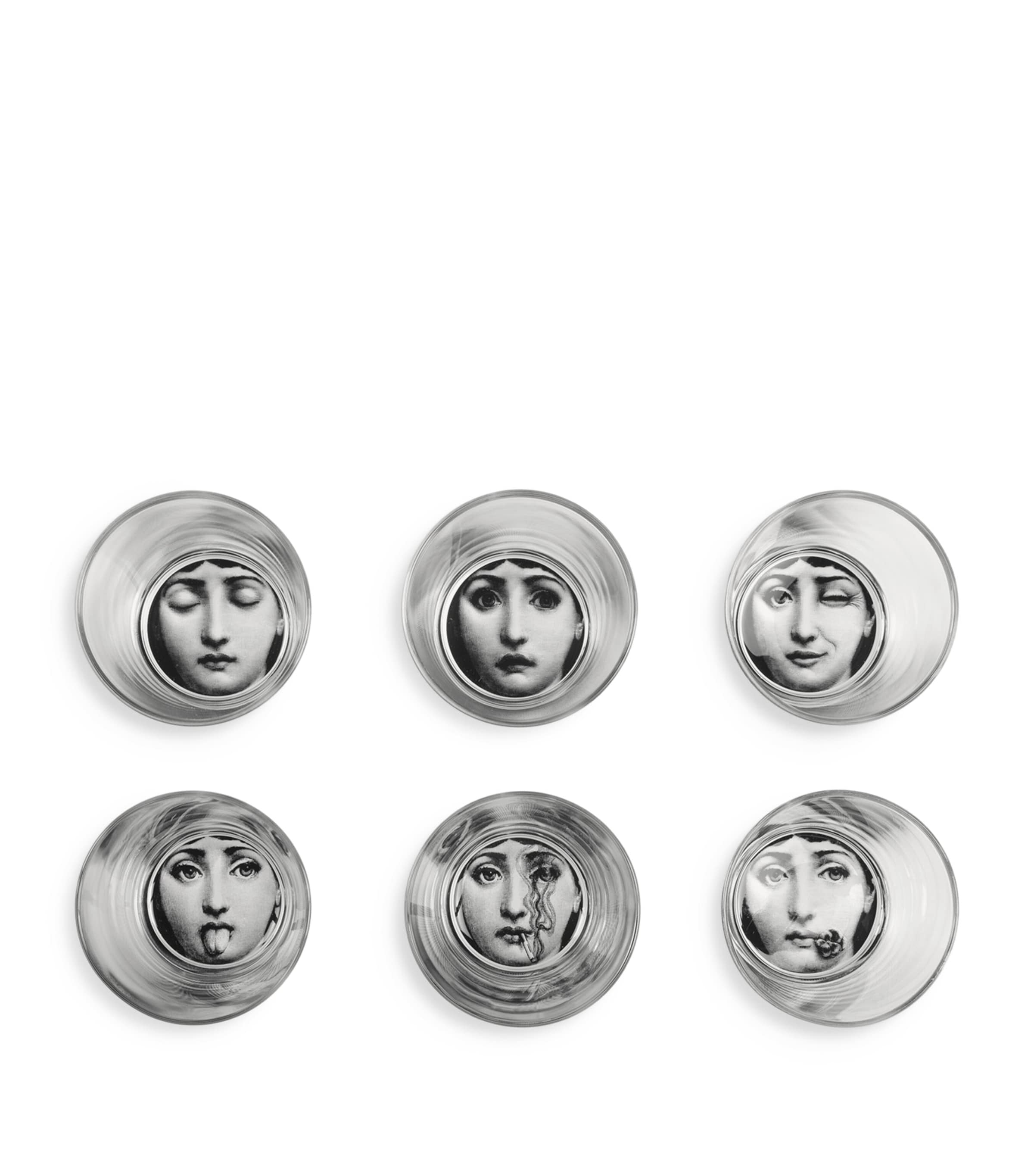 Fornasetti Tema e Variazioni glasses set of 6 8cm - British product