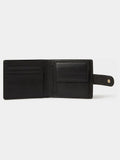 Osprey London black leather coin wallet with popper closure, imported from the UK