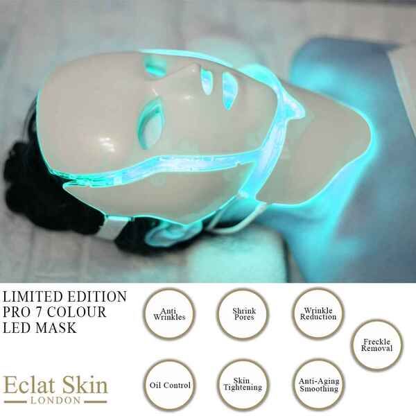 Eclat Skin Limited Edition Pro 7 Colour LED Face & Neck Mask GOODS Superdrug   