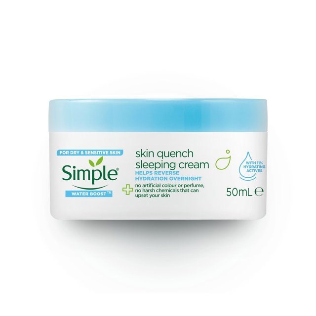 Simple Water Boost Skin Quench Sleeping Cream Moisturiser   50ml GOODS M&S   