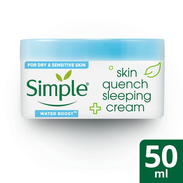 Simple Water Boost Skin Quench Sleeping Cream Moisturiser   50ml GOODS M&S   