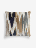 Navy blue zig zag cut velvet cushion 43 x 43cm - British product