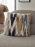 Navy blue zig zag cut velvet cushion 43 x 43cm - British product