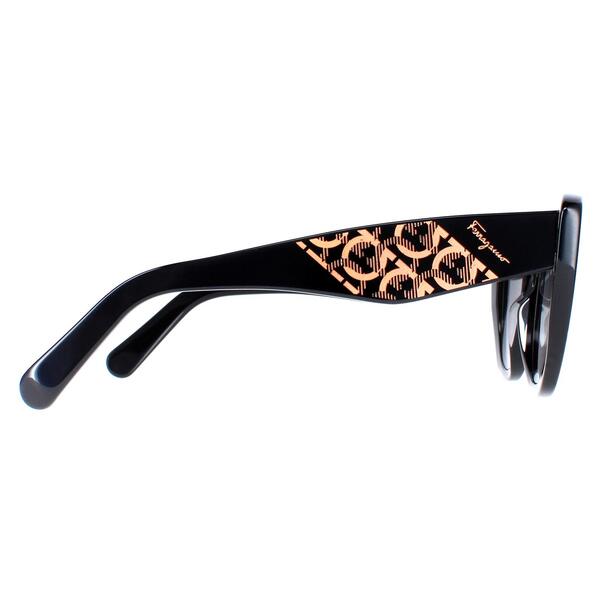 Salvatore Ferragamo cat eye sunglasses black grey gradient lenses (British brand)