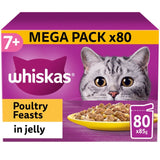 Whiskas 7+ Senior Wet Cat Food Poultry Feasts in Jelly   80 x 85g GOODS M&S   