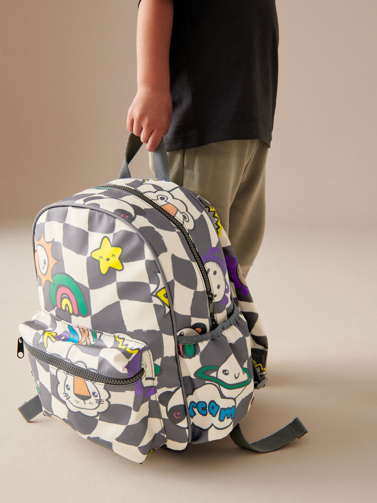 Check Fun Faces backpack for kids, imported from the UK