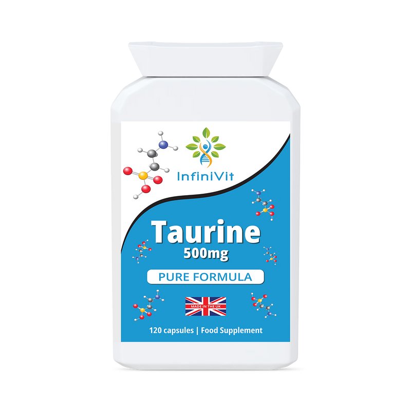 InfiniVit Taurine 500mg capsules 120 count (British brand)
