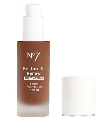 No7 Restore & Renew Serum Foundation 30ml SPF 30 GOODS Boots cedar  