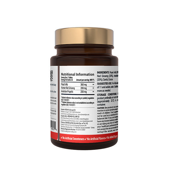 Bee&You Royal Jelly Ginseng Propolis tablets 30g - British product