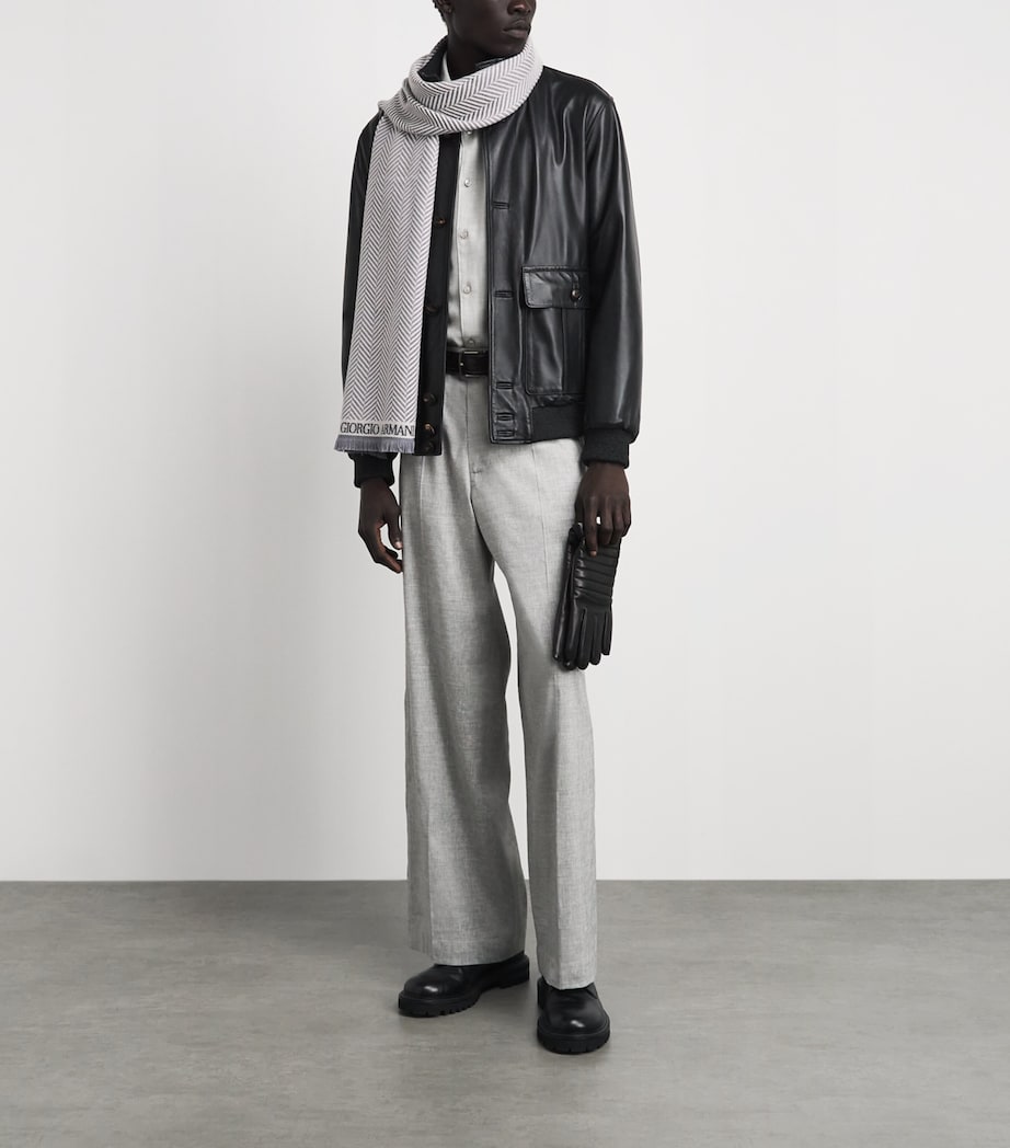 Giorgio Armani wool herringbone scarf - British product