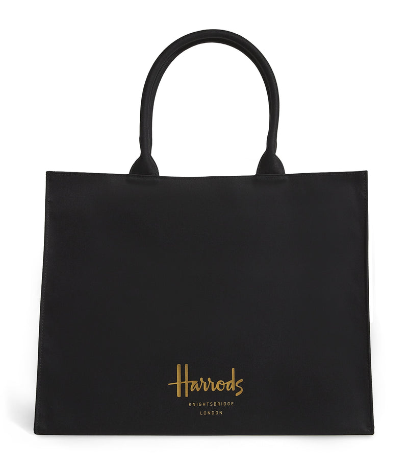 Harrods large cotton logo tote bag with magnetic fastening, UK version