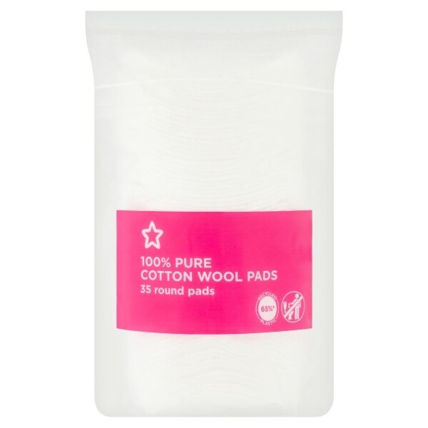 Superdrug 100% Pure Cotton Wool Pads - 35 Round Pads