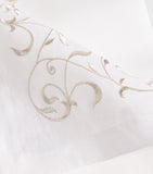 Dea linen embroidered scroll table runner 50cm x 210cm - British product
