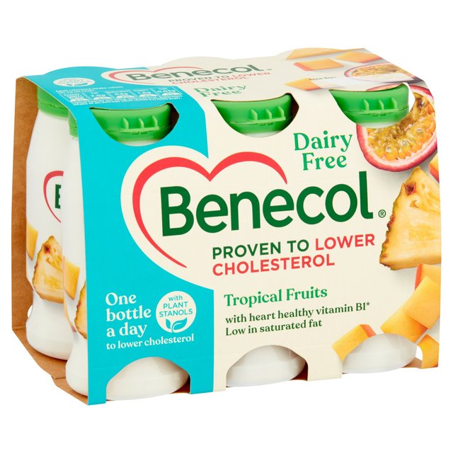 Benecol Cholesterol Lowering Yoghurt Drink Dairy Free Tropical   6 x 67.5g GOODS M&S   