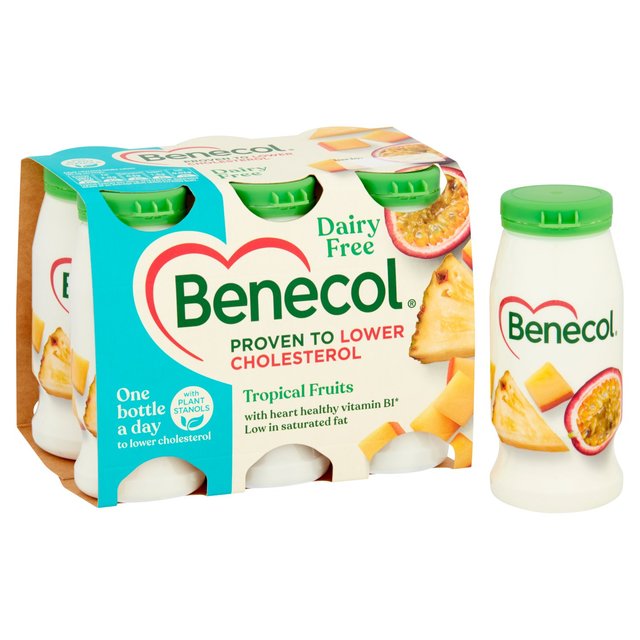 Benecol Cholesterol Lowering Yoghurt Drink Dairy Free Tropical   6 x 67.5g GOODS M&S   