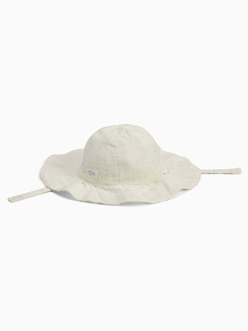 MORI cream floral muslin floppy hat (British brand)
