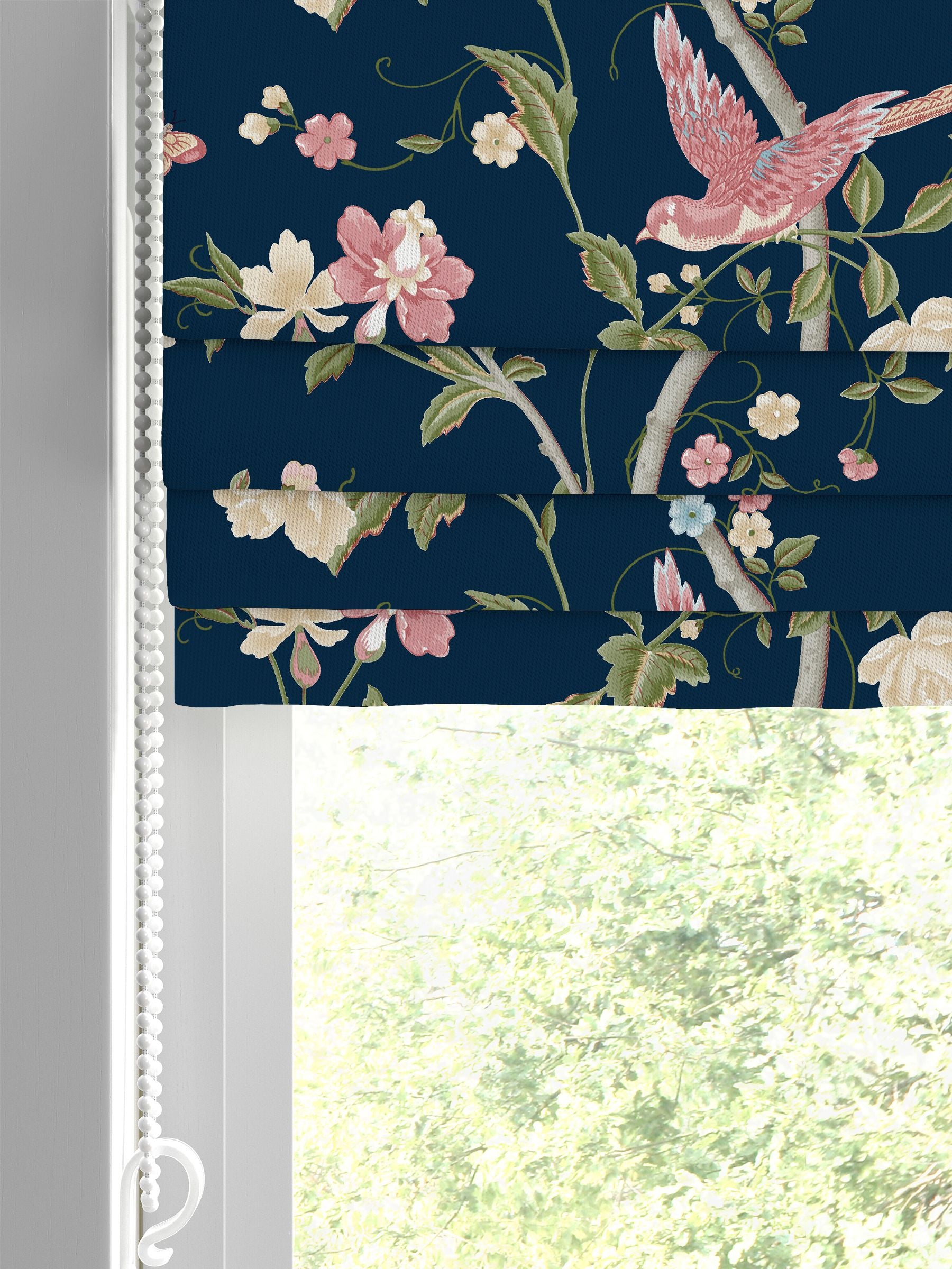 Laura Ashley Summer Palace roman blind midnight blue, imported from the UK