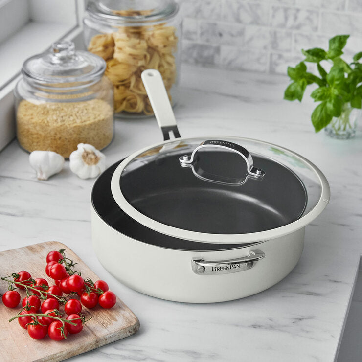 مقلاة سوتيه GreenPan مع غطاء 30 سم، مستوردة من المملكة المتحدة