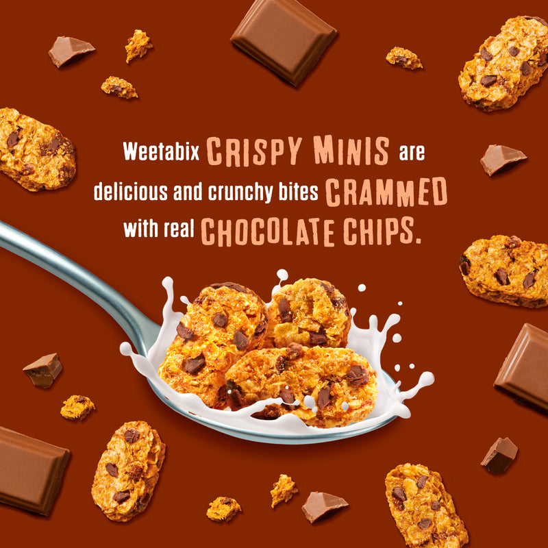 Weetabix crispy minis chocolate chip cereal 500g, imported from the UK