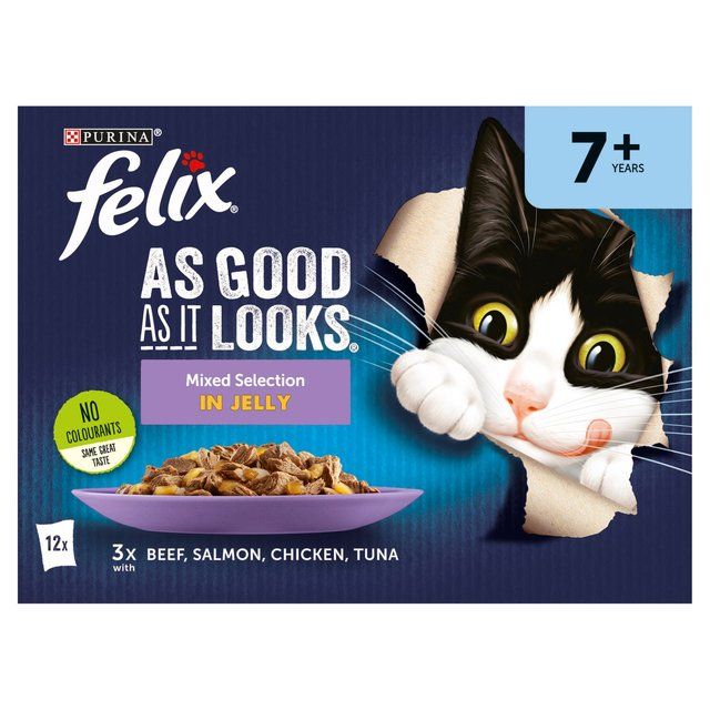 Felix As Good As it Looks Senior 7+ Mixed in Jelly Wet Cat Food   12 x 100g GOODS M&S   